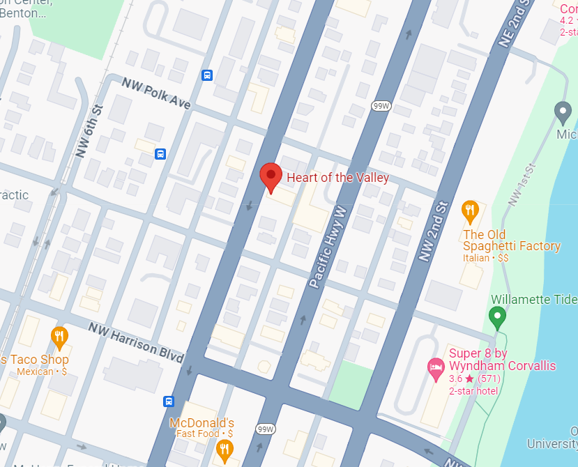 Map showing the studio at 529 NW 4th Street, between Polk and Harrison.