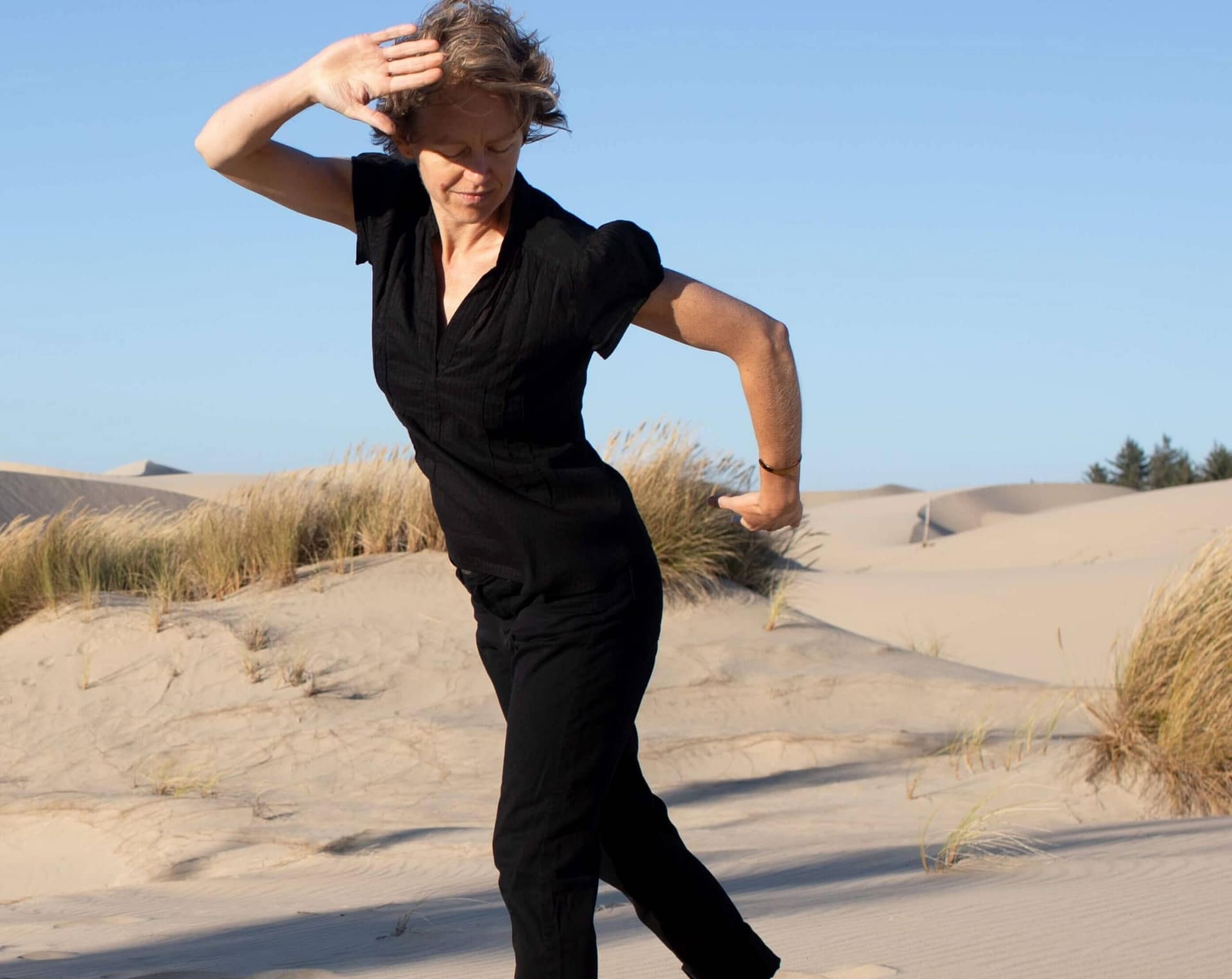 Qi Gong on the Oregon dunes.